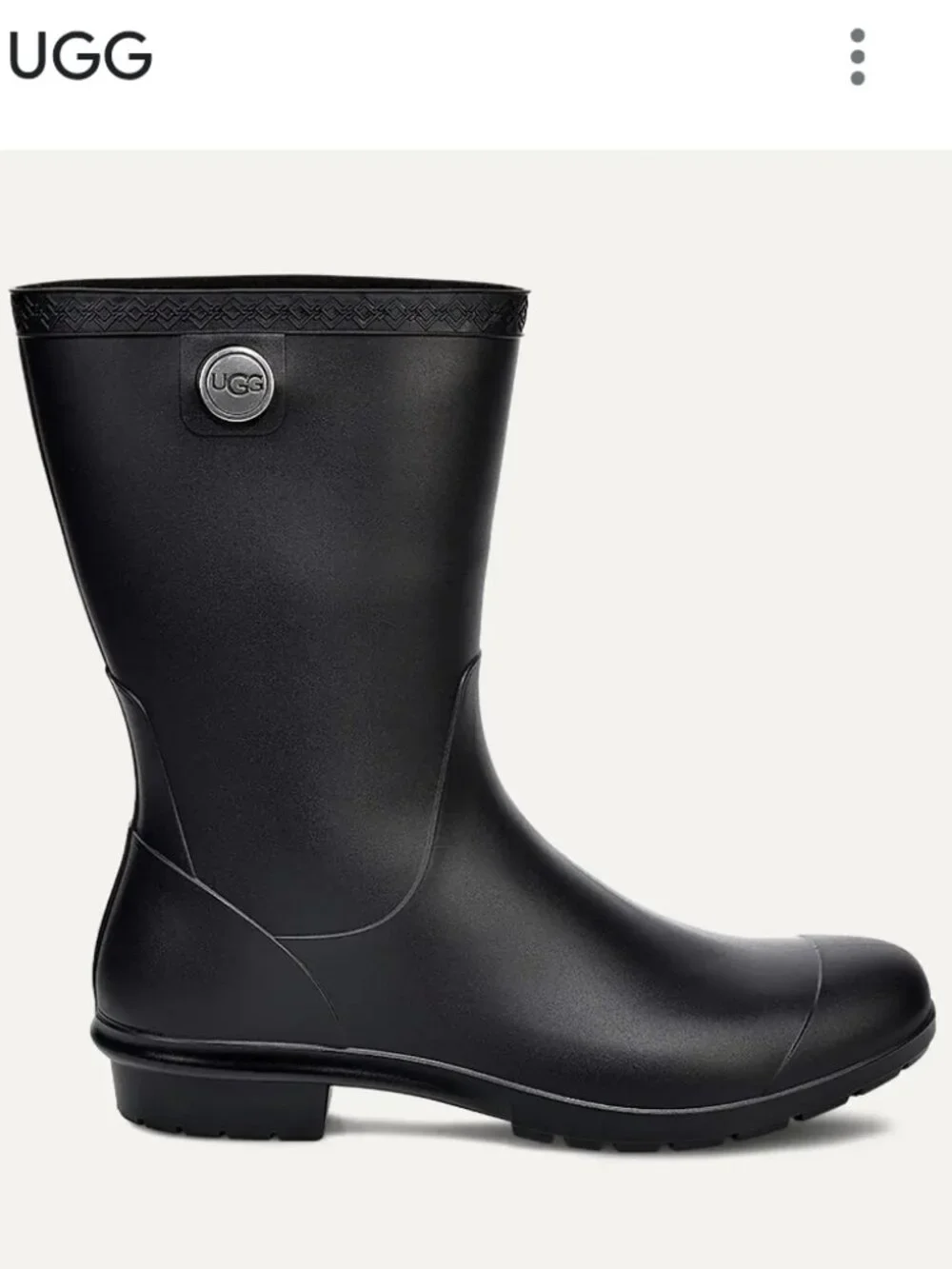 UGG Sienna Black Matte Rain Boots Women's US 8